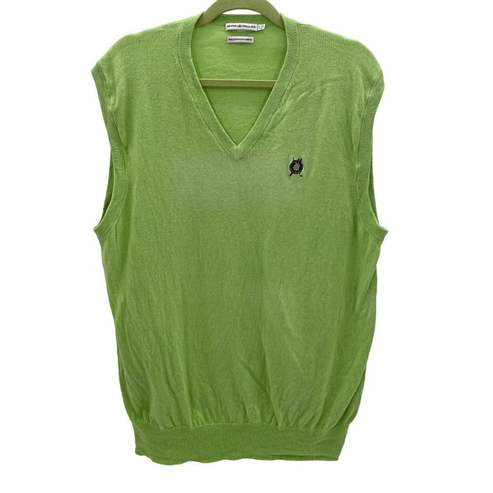 Peter Millar Bright Green Vest Golf Embroidery Men’s Size L